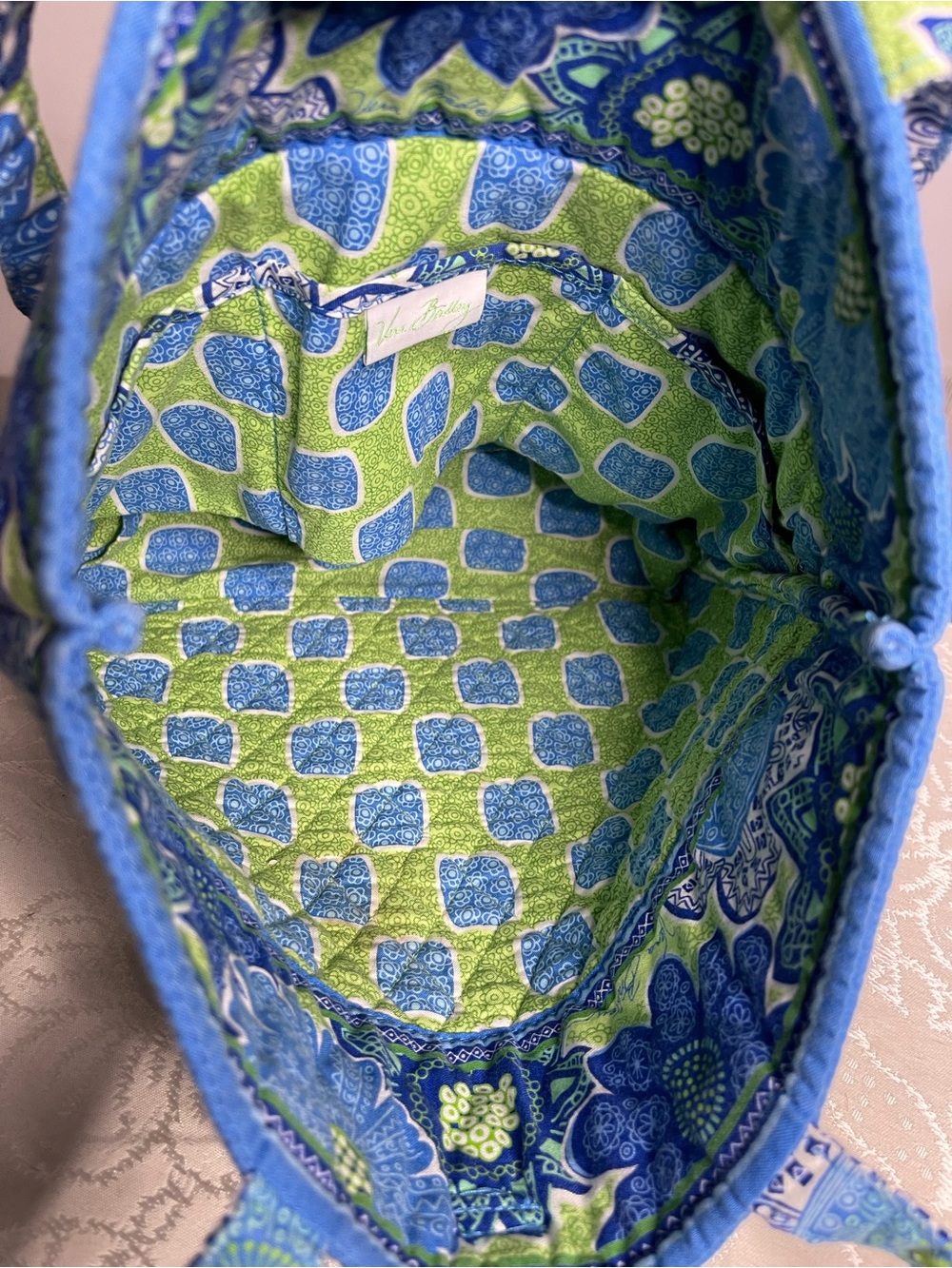 Vintage Vera Bradley Quilted Tote Bag โ "Doodle Daisy" Pattern - Picture 7 of 8